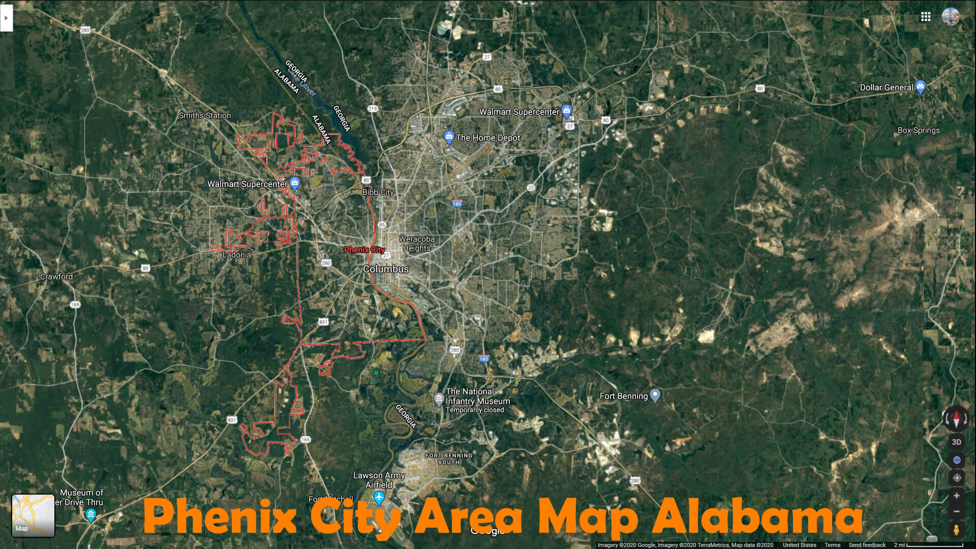 Phenix Ville Zone Carte Alabama